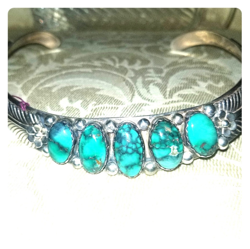 Genuine Turquoise &  sterling silver necklace